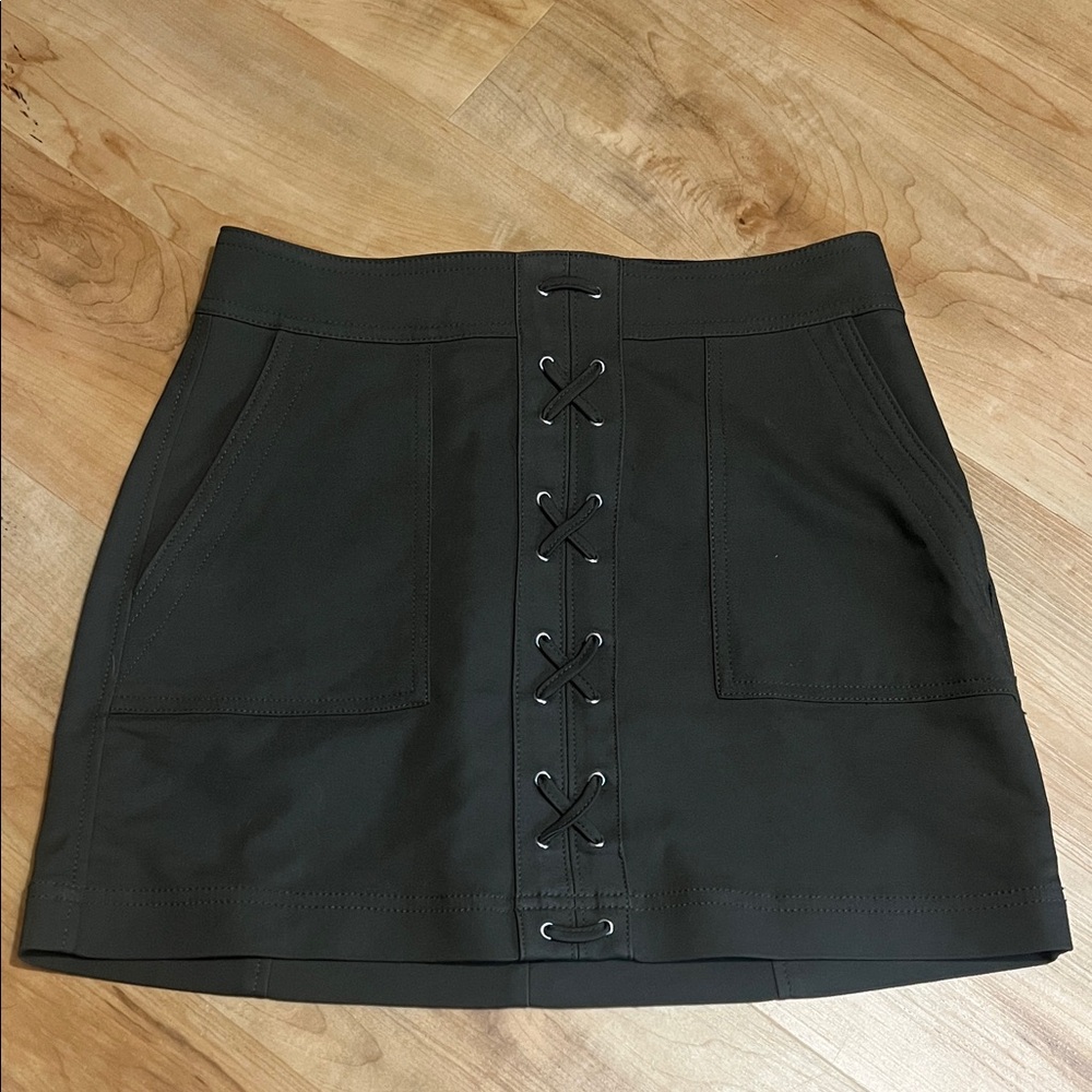Express Women's dark green Lace-Up Skirt